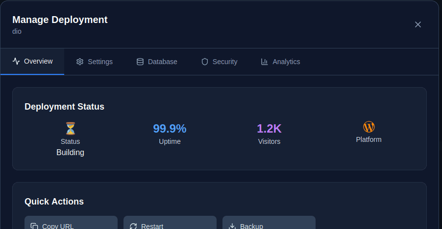 Website dashboard mockup 2