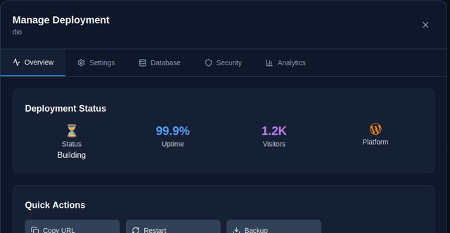 Website dashboard mockup 1